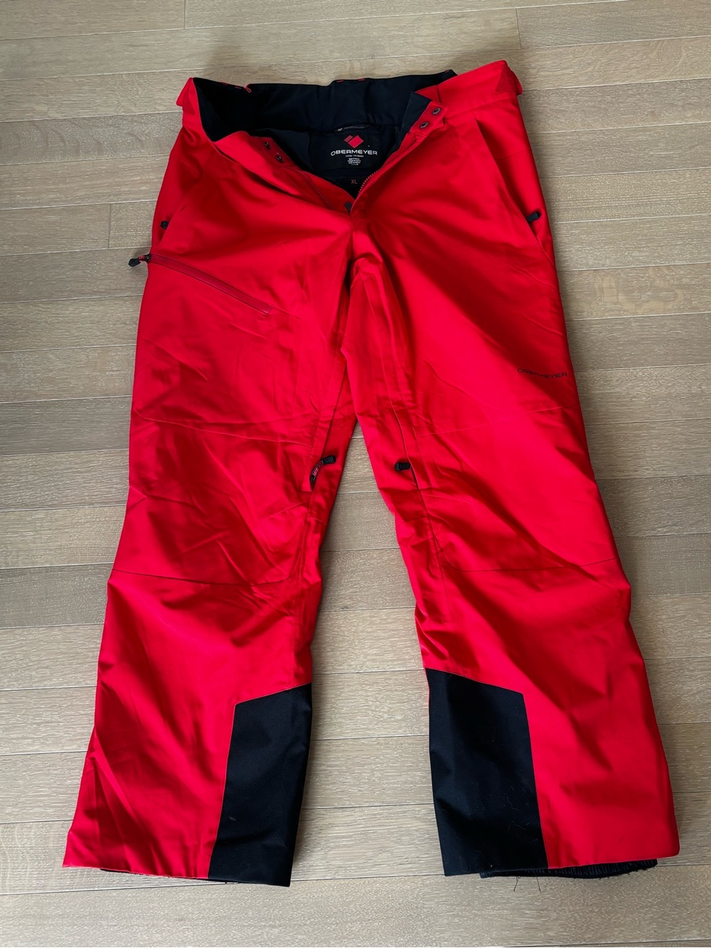 Obermeyer Men's XL Bright Red Ski Pants with Black Cuffs